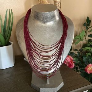 Rose gold and burgundy necklace by COLOR